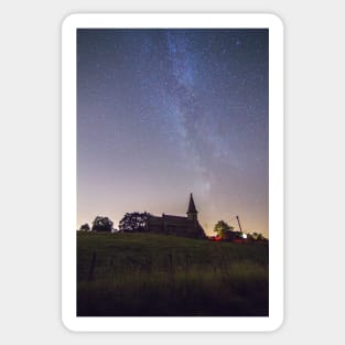 Blubberhouses The church of St Andrew's and the Milky Way Sticker